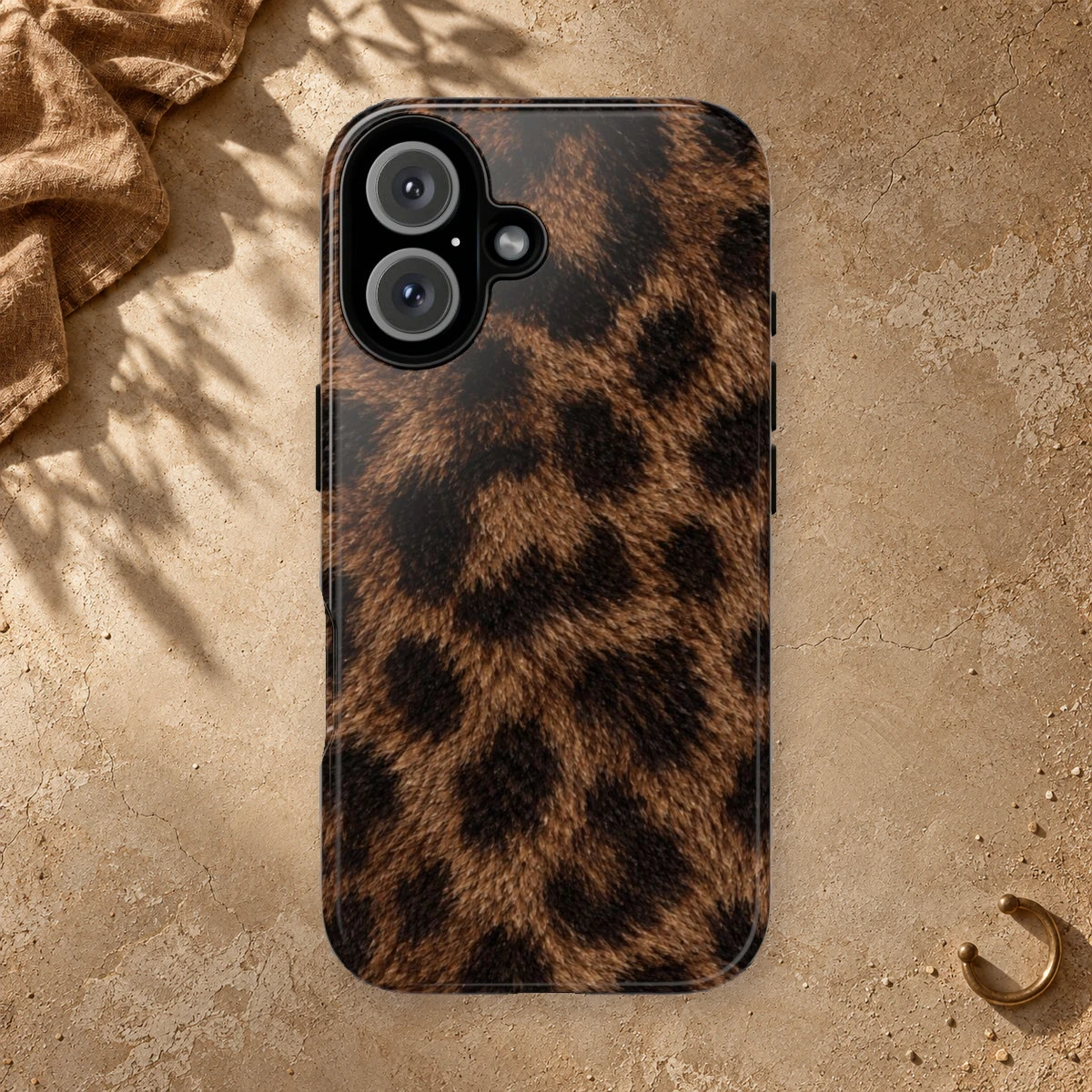 Classic Espresso Fur phone case styled view