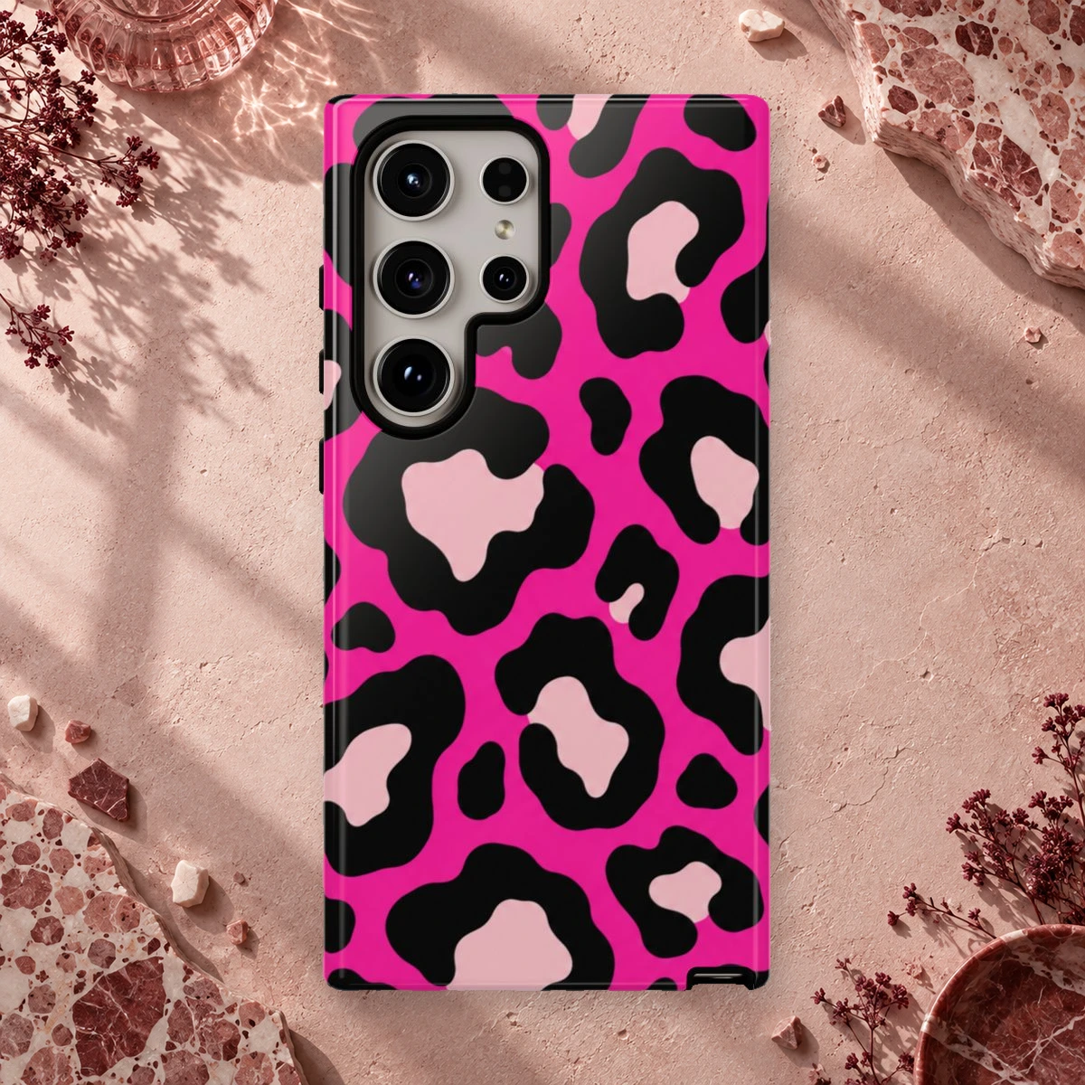 Pink Hot Pop phone case styled view