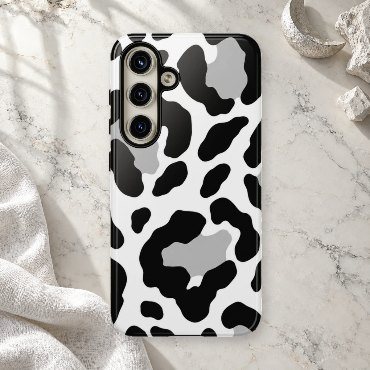 White Bold Snow phone case styled view