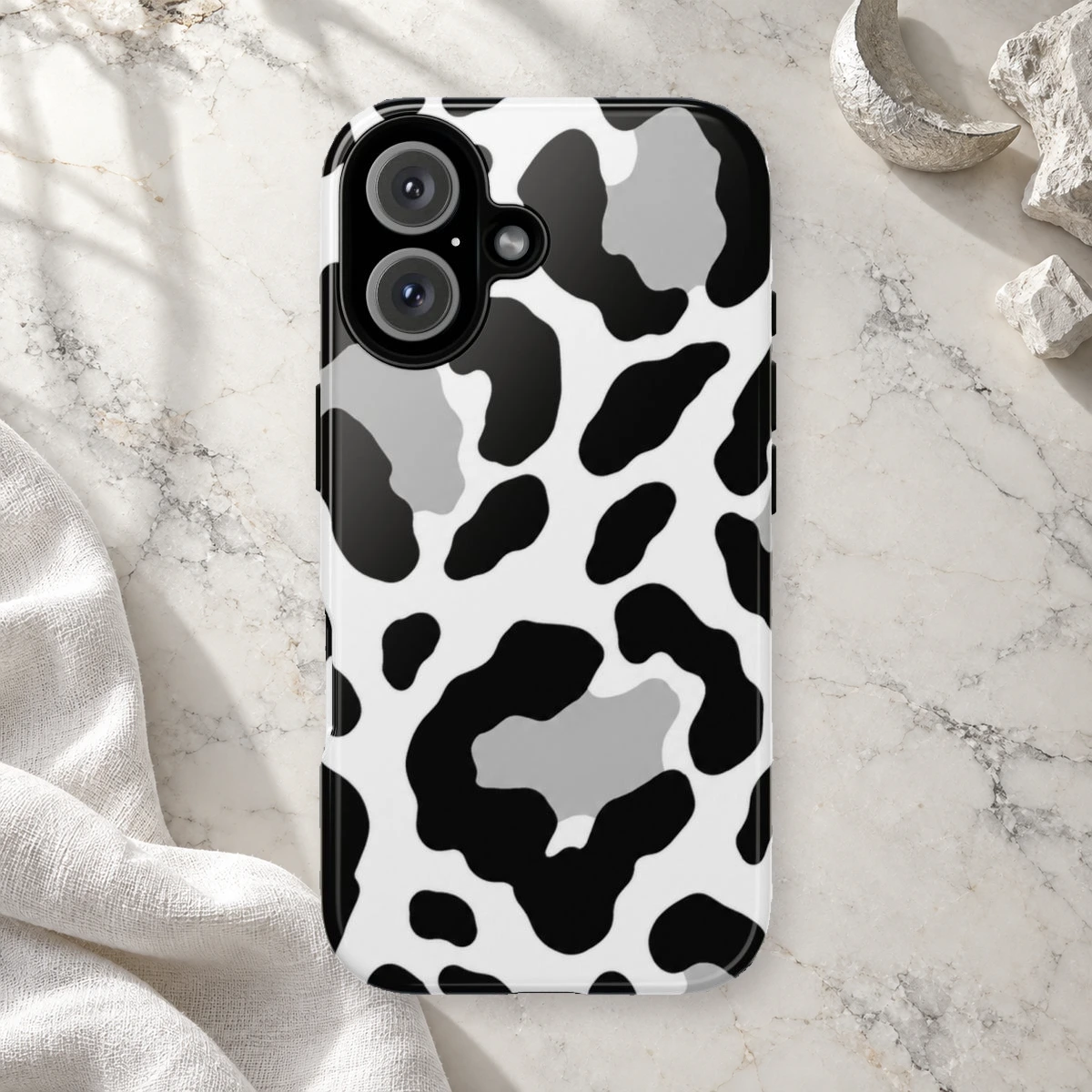 White Bold Snow phone case styled view